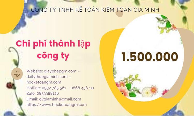Bảng giá thành lập doanh nghiệp vật liệu xây dựng đúng luật tại Thái Nguyên