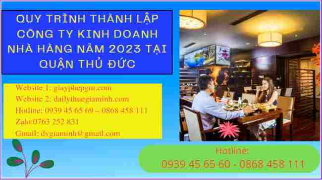 Thủ tục thành lập công ty kinh doanh nhà hàng tại Quận Thủ Đức