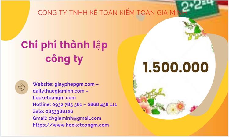 THỦ TỤC THÀNH LẬP CÔNG TY CHUYỂN PHÁT NHANH TẠI HUYỆN THỚI LAI 5 Chi phí thành lập công ty chuyển phát nhanh tại Huyện Thới Lai