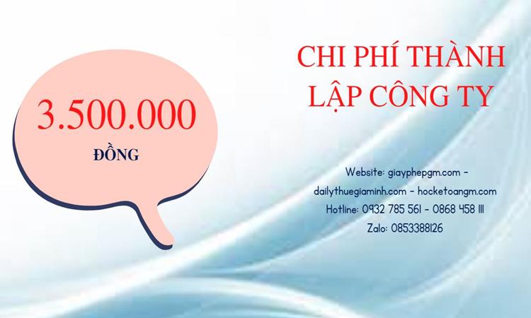 Chi phí thành lập công ty kiến trúc tại Bạc Liêu 