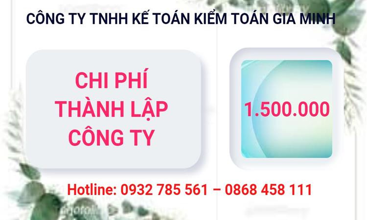 Chi phí thành lập công ty Luật tại Huế