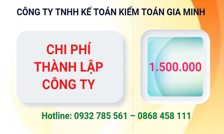 Chi phí thành lập công ty Luật tại Quận Tân Phú