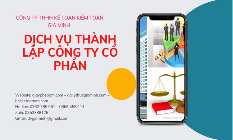 Dịch vụ thành lập công ty cổ phần tại Bến Tre 