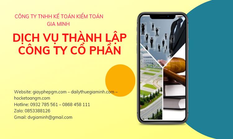 Dịch vụ thành lập công ty cổ phần tại Huyện Tiên Lữ 