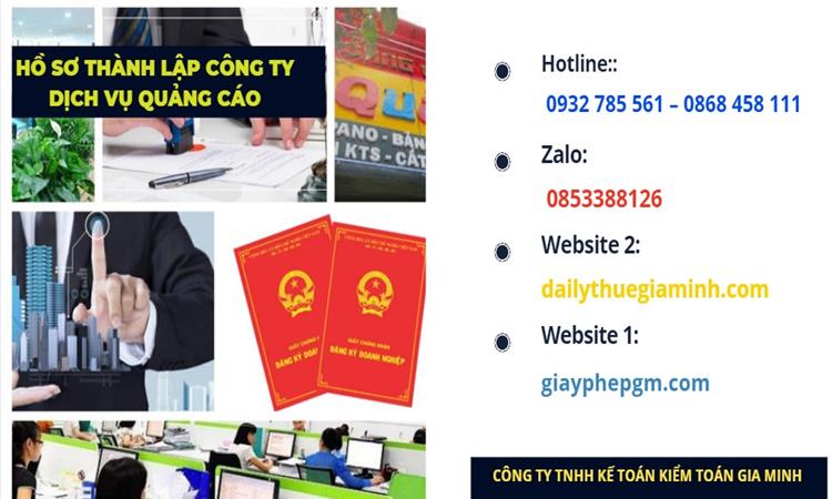 Dịch vụ thành lập công ty dịch vụ quảng cáo nhanh 