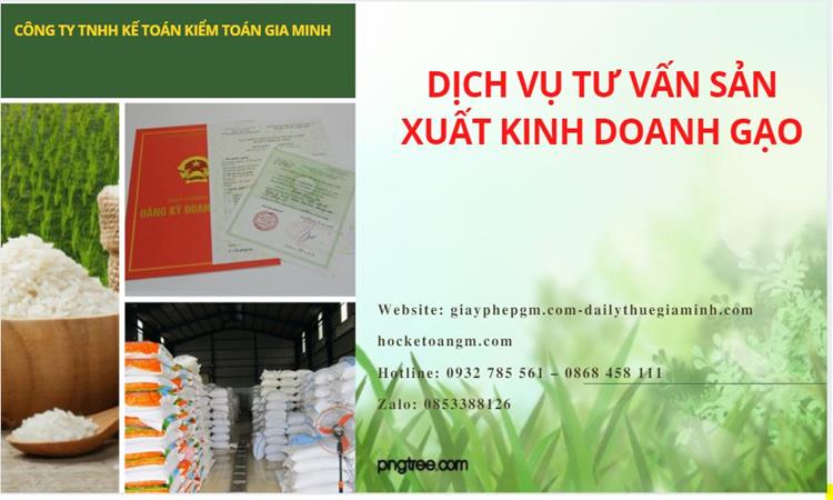 Dịch vụ thành lập công ty sản xuất kinh doanh gạo tại Trà Vinh 