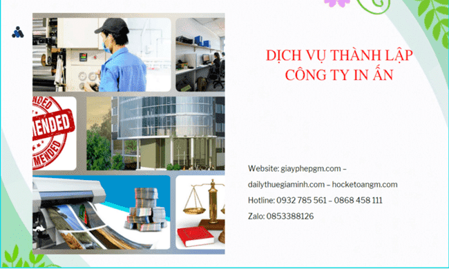 Điều kiện thành lập công ty in ấn tại Lai Châu