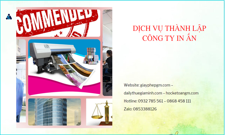 Điều kiện thành lập công ty in ấn tại Thành Phố Cần Thơ