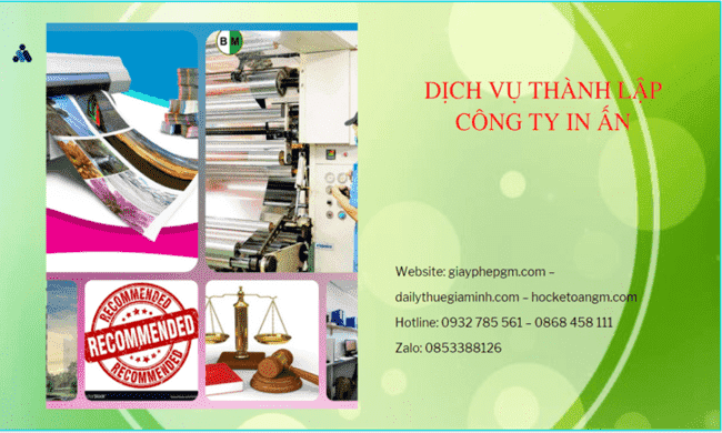 Điều kiện thành lập công ty in ấn tại Vĩnh Long