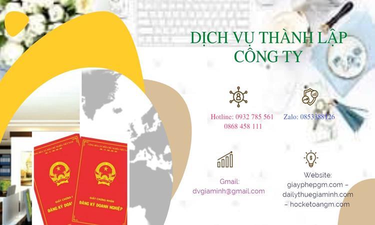 Hồ sơ thành lập công ty buôn bán đồ gia dụng tại Quận Bình Tân
