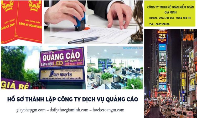 Hồ sơ thành lập công ty dịch vụ quảng cáo 