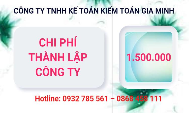 Chi phí thành lập công ty dịch vụ ăn uống - nhà hàng - khách sạn tại Hà Tĩnh