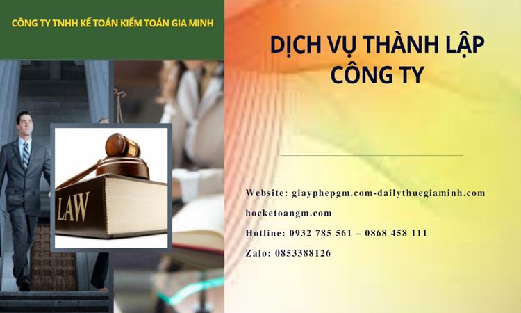 Thành lập công ty dịch vụ ăn uống - nhà hàng - khách sạn tại Thanh Hóa