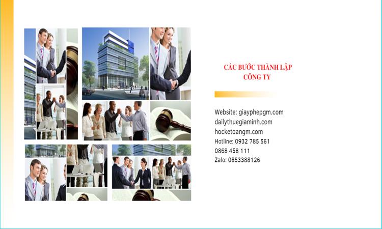 Các bước thành lập công ty 5 Thành lập công ty quy định mới nhất