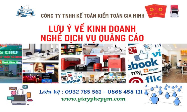 Lưu ý về kinh doanh nghề dịch vụ quảng cáo 5 Thành lập doanh nghiệp kinh doanh nghề dịch vụ quảng cáo