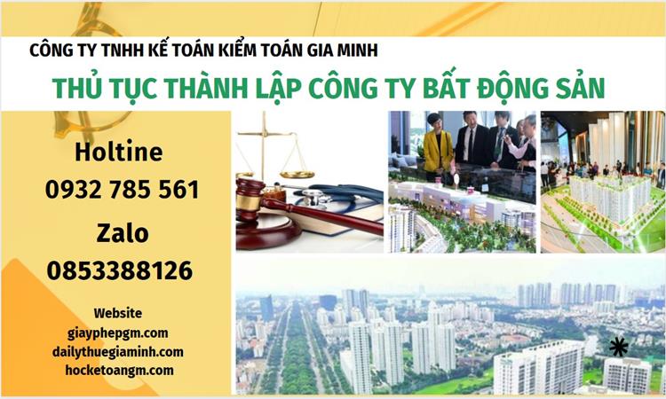 Thủ tục thành lập công ty bất động sản tại Bắc Giang