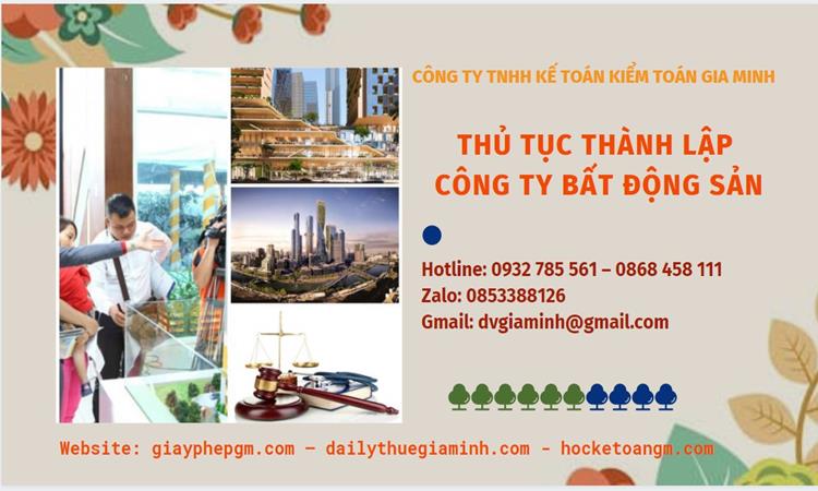 Thủ tục thành lập công ty bất động sản tại Bắc Kạn