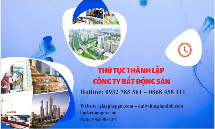 Thủ tục thành lập công ty bất động sản tại Bạc Liêu