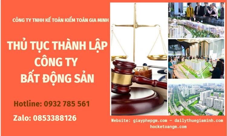 Thủ tục thành lập công ty bất động sản tại Bến Tre