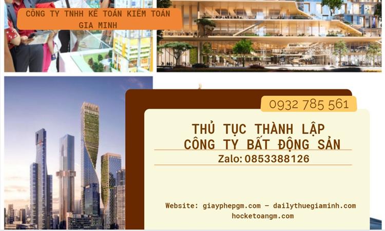 Thủ tục thành lập công ty bất động sản tại Bình Định