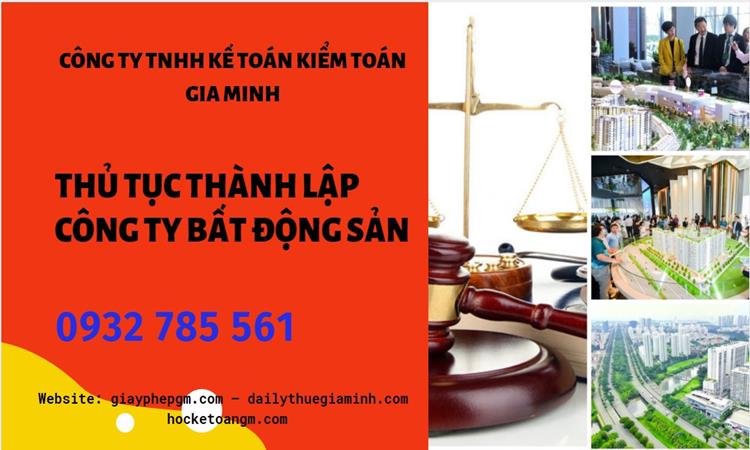 Thủ tục thành lập công ty bất động sản tại Cà Mau