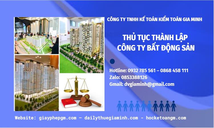 Thủ tục thành lập công ty bất động sản tại Đắk Lắk