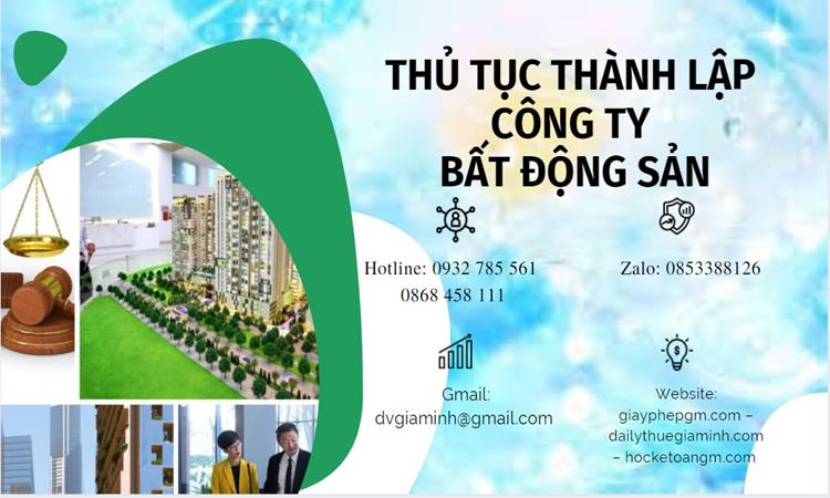 Thủ tục thành lập công ty bất động sản tại Đồng Tháp