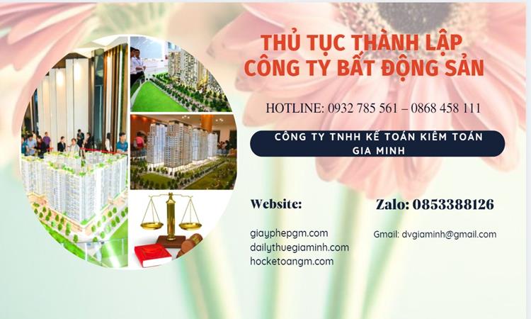 Thủ tục thành lập công ty bất động sản tại Huyện Ba Vì