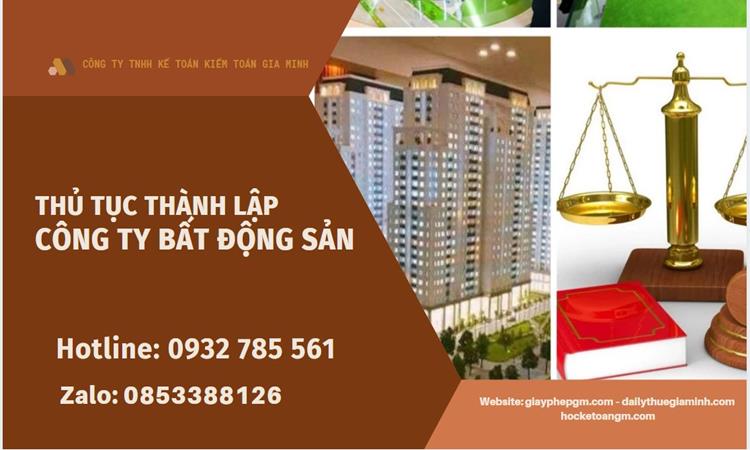 Thủ tục thành lập công ty bất động sản tại Huyện Củ Chi