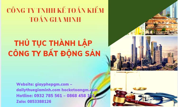 Thủ tục thành lập công ty bất động sản tại Huyện Nhà Bè