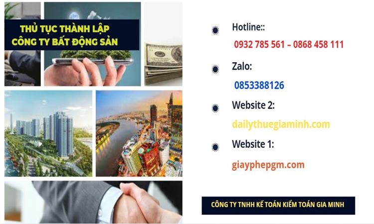 Thủ tục thành lập công ty bất động sản tại Huyện Thanh Liêm