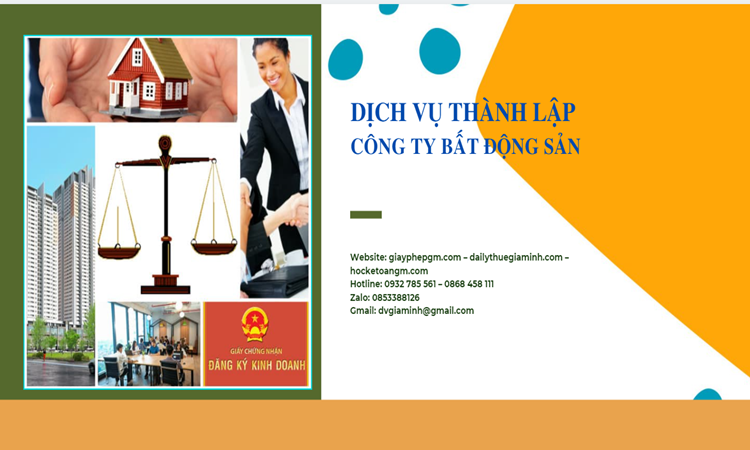 Thủ tục thành lập công ty bất động sản tại Huyện Vĩnh Thạnh