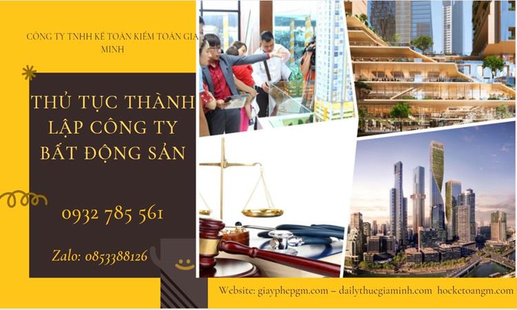 Thủ tục thành lập công ty bất động sản tại Long An