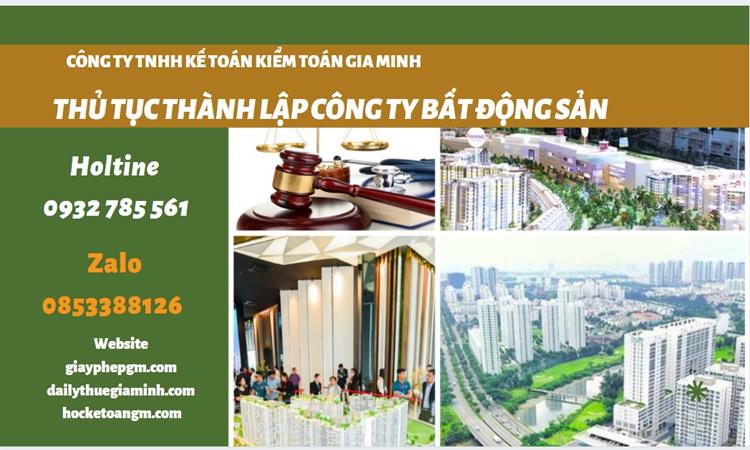 Thủ tục thành lập công ty bất động sản tại Quận 2