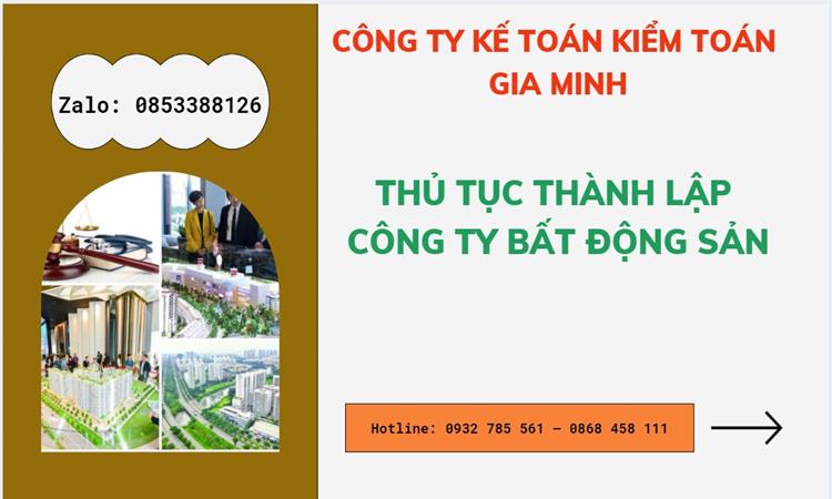 Thủ tục thành lập công ty bất động sản tại Quận 3