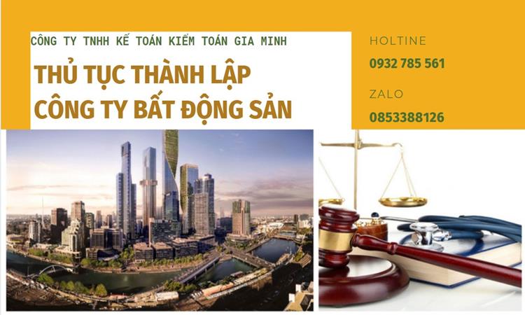 Thủ tục thành lập công ty bất động sản tại Quận Cái Răng