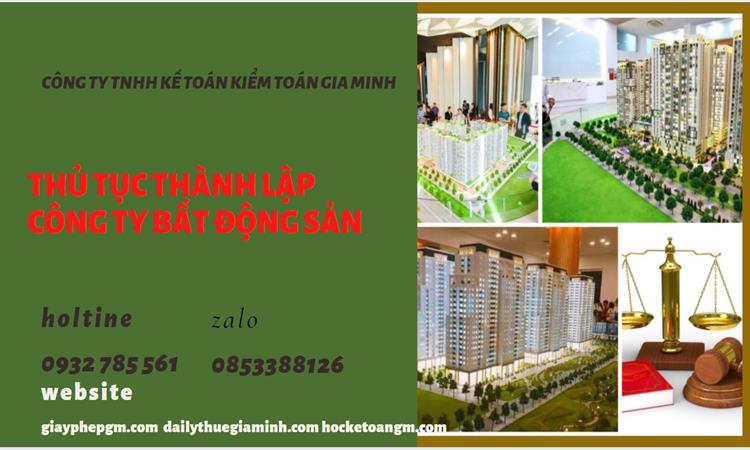 Thủ tục thành lập công ty bất động sản tại Quận Gò Vấp