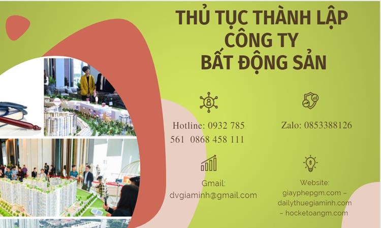 Thủ tục thành lập công ty bất động sản tại Quận Tân Bình