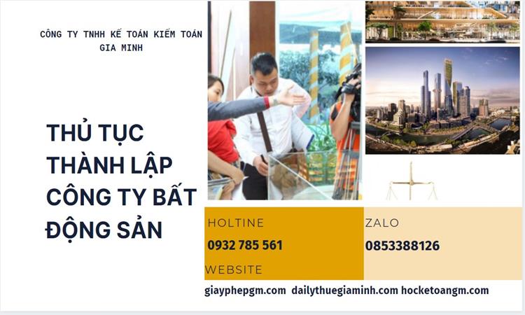 Thủ tục thành lập công ty bất động sản tại Quận Thốt Nốt