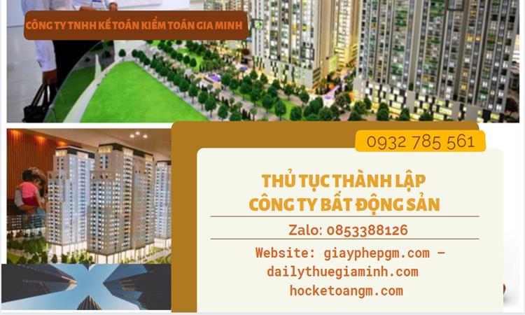 Thủ tục thành lập công ty bất động sản tại Quảng Ngãi