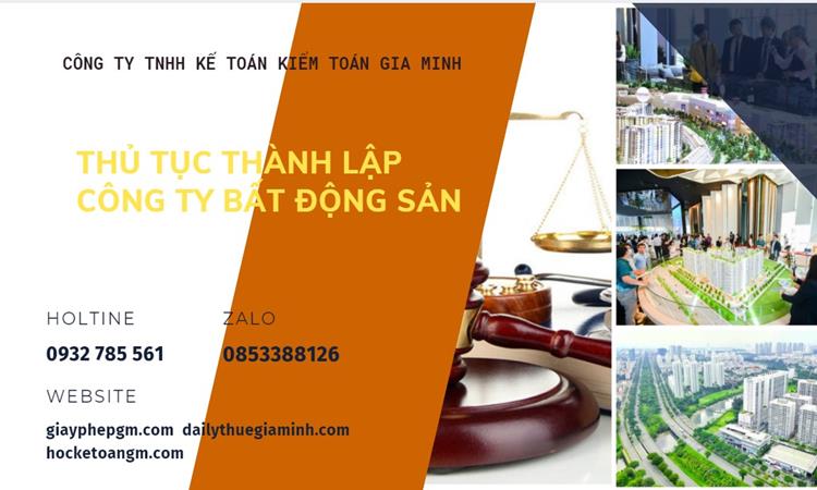 Thủ tục thành lập công ty bất động sản tại Thái Bình