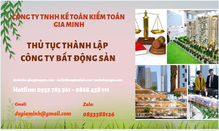 Thủ tục thành lập công ty bất động sản tại Thanh Hóa