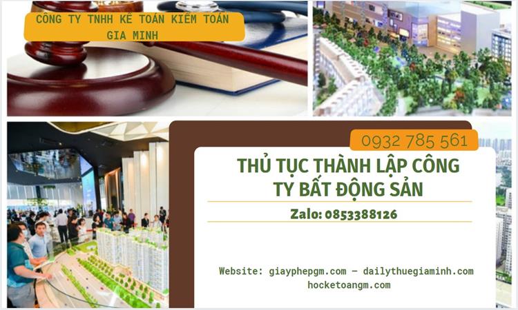 Thủ tục thành lập công ty bất động sản tại Thành Phố Huế