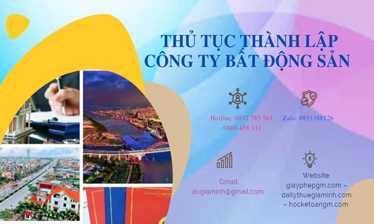 Thủ tục thành lập công ty bất động sản tại Thị Xã Duy Tiên
