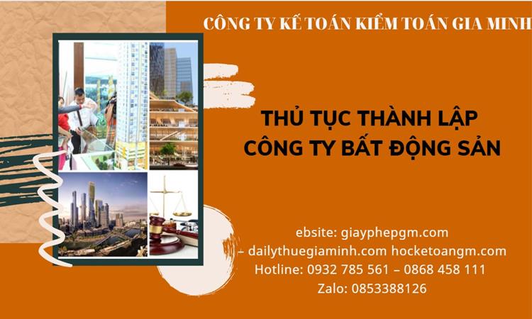 Thủ tục thành lập công ty bất động sản tại Thị Xã Sơn Tây