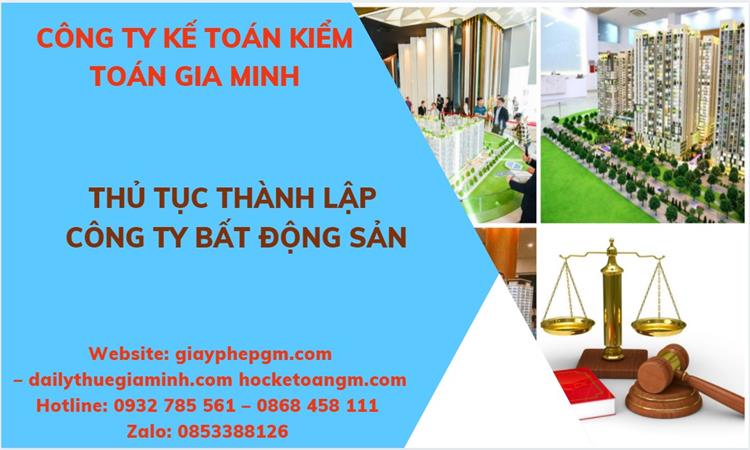 Thủ tục thành lập công ty bất động sản tại Trà Vinh