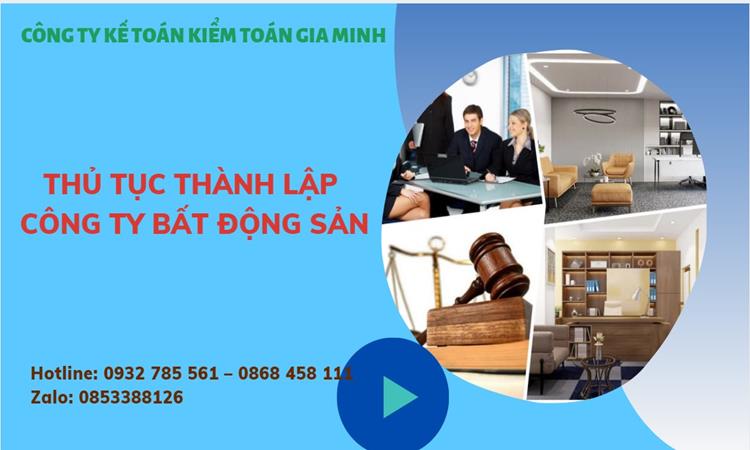 Thủ tục thành lập công ty bất động sản tại TT Huế