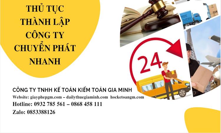 Thủ tục thành lập công ty chuyển phát nhanh tại Huyện Bình Chánh