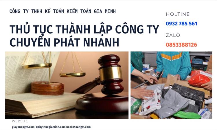 Thủ tục thành lập công ty chuyển phát nhanh tại Thị Xã Duy Tiên