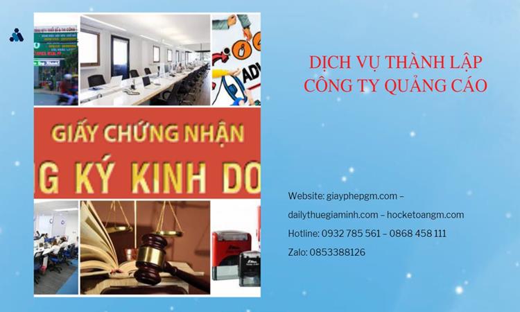 Thành lập công ty quảng cáo tại Bạc Liêu